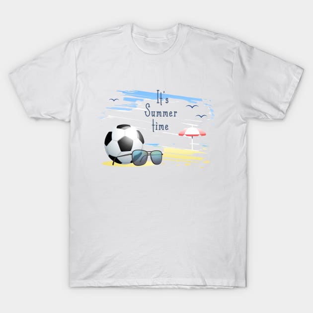 it' s  summer  time sports card .soccer T-Shirt by busines_night